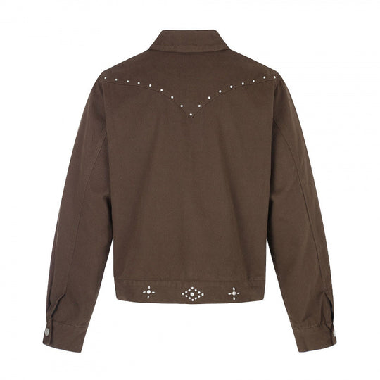 Herren Kurz geschnittene Canvas-Blousonjacke mit Nietenbesatz und Pattentaschen Shop Nory
