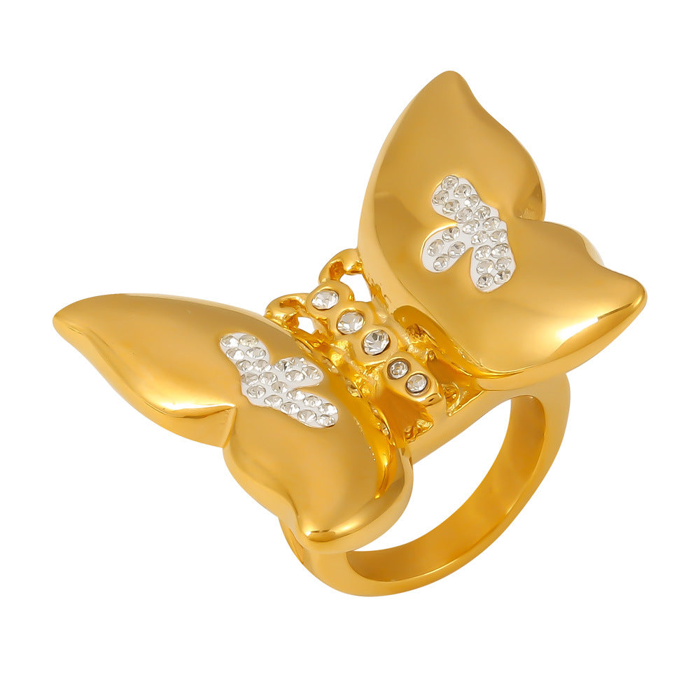 Damenring mit Schmetterlingsdesign und funkelnden Zirkonia Shop Nory