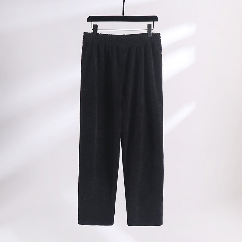 Damen Cordhose mit elastischem Bund weitem Bein und Eingrifftaschen Shop Nory