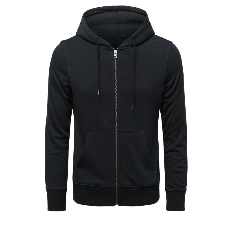 Herren nan schmal geschnittener Zip-Hoodie mit Metall-Reißverschluss, doppellagiger Kapuze und Kängurutasche Shop Nory