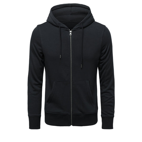 Herren nan schmal geschnittener Zip-Hoodie mit Metall-Reißverschluss, doppellagiger Kapuze und Kängurutasche Shop Nory