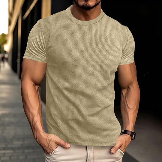 Herren Strukturiertes Kurzarm-T-Shirt aus Feinstrick Shop Nory