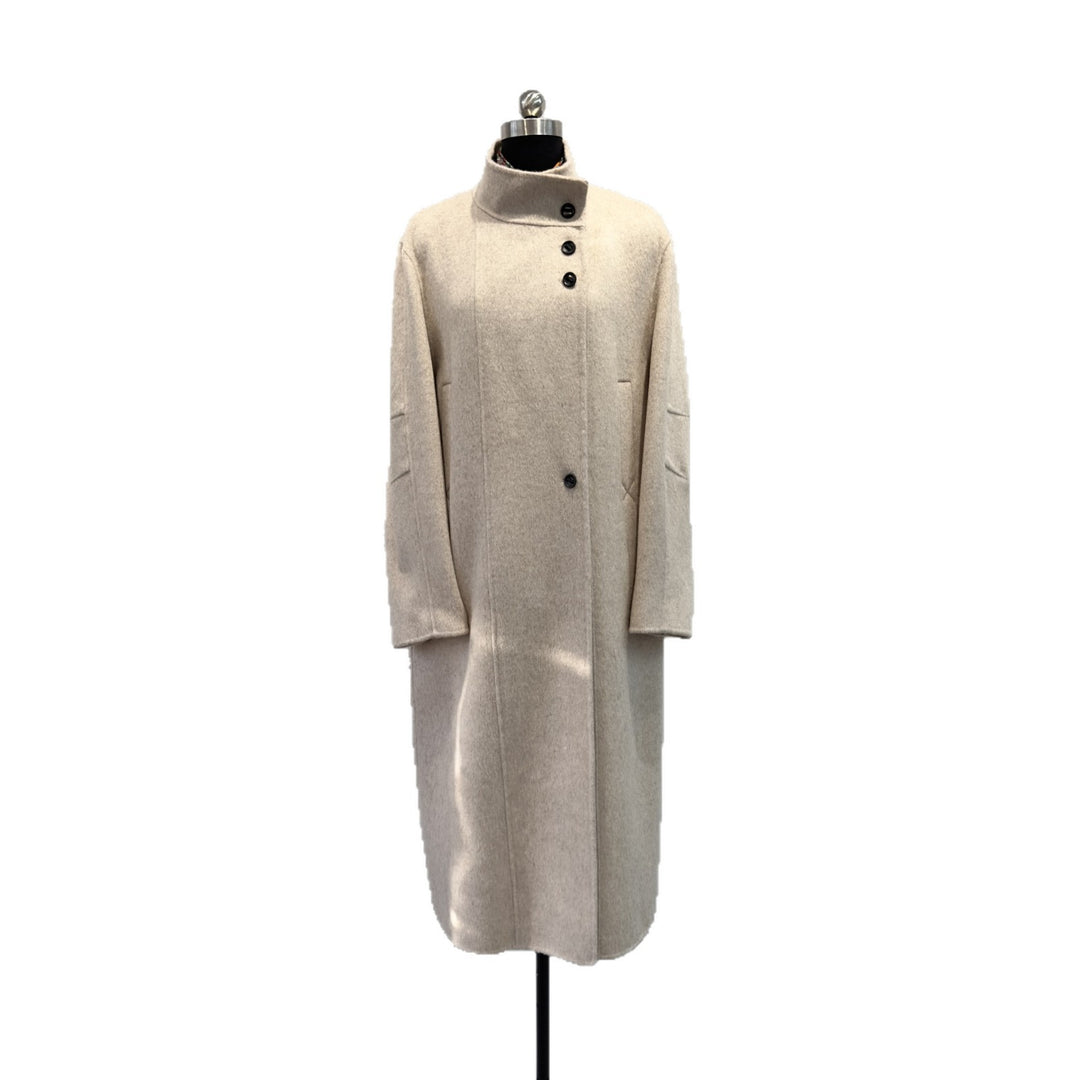 Damen maßgeschneiderter Longline-Wollmischmantel Shop Nory