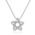 Damen zarte Halskette mit facettiertem Sternanhänger und glitzerndem Zirkonia-Besatz Shop Nory