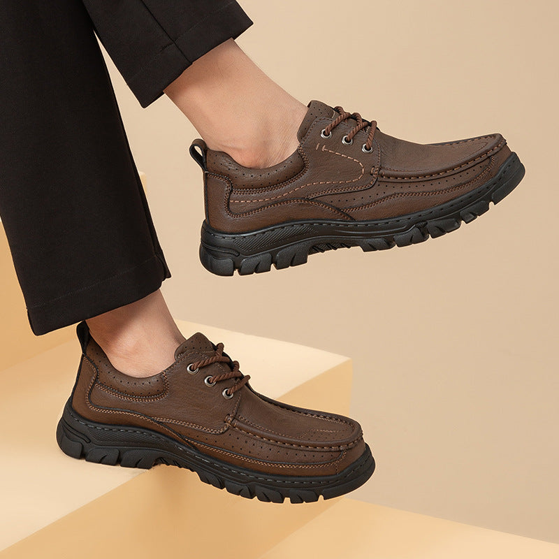 Herren Komfortable Lederschuhe mit rutschfester Sohle