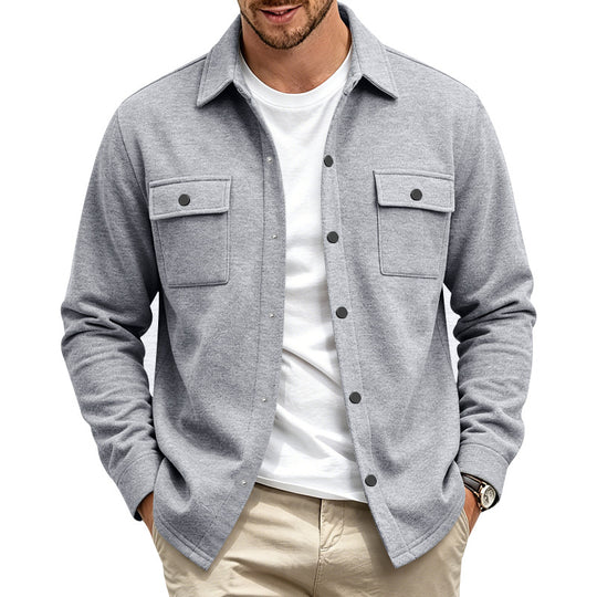 Herren Overshirt-Jacke aus Baumwollmischung mit Druckknöpfen und doppelten Brusttaschen Shop Nory
