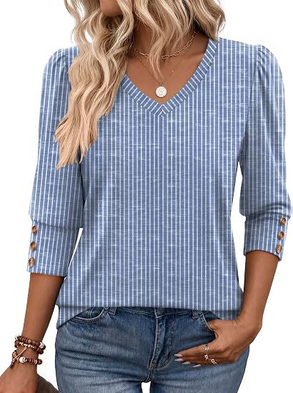 Damen Leopardenmuster V‑Neck Bluse mit 3/4-Ärmeln und geraffter Vorderpartie Shop Nory