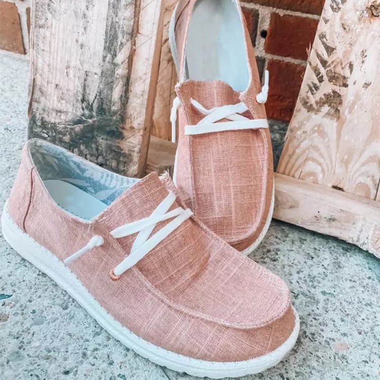 Damen Freizeit-Slip-On Schuhe mit elastischen Schnürdetails und rutschfester Sohle