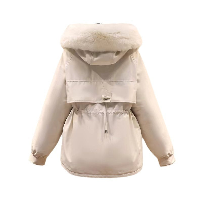 Damen nan Thermo-Parka mit Kapuze, voluminösem Kunstpelzkragen, Tunnelzugtaillierung und Multifunktions-Taschen Shop Nory