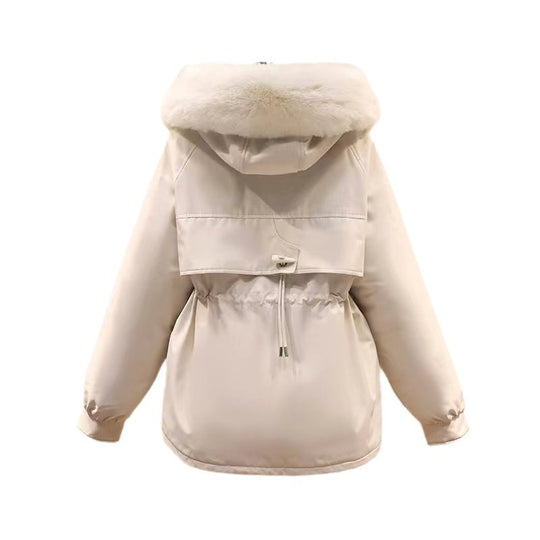 Damen nan Thermo-Parka mit Kapuze, voluminösem Kunstpelzkragen, Tunnelzugtaillierung und Multifunktions-Taschen Shop Nory
