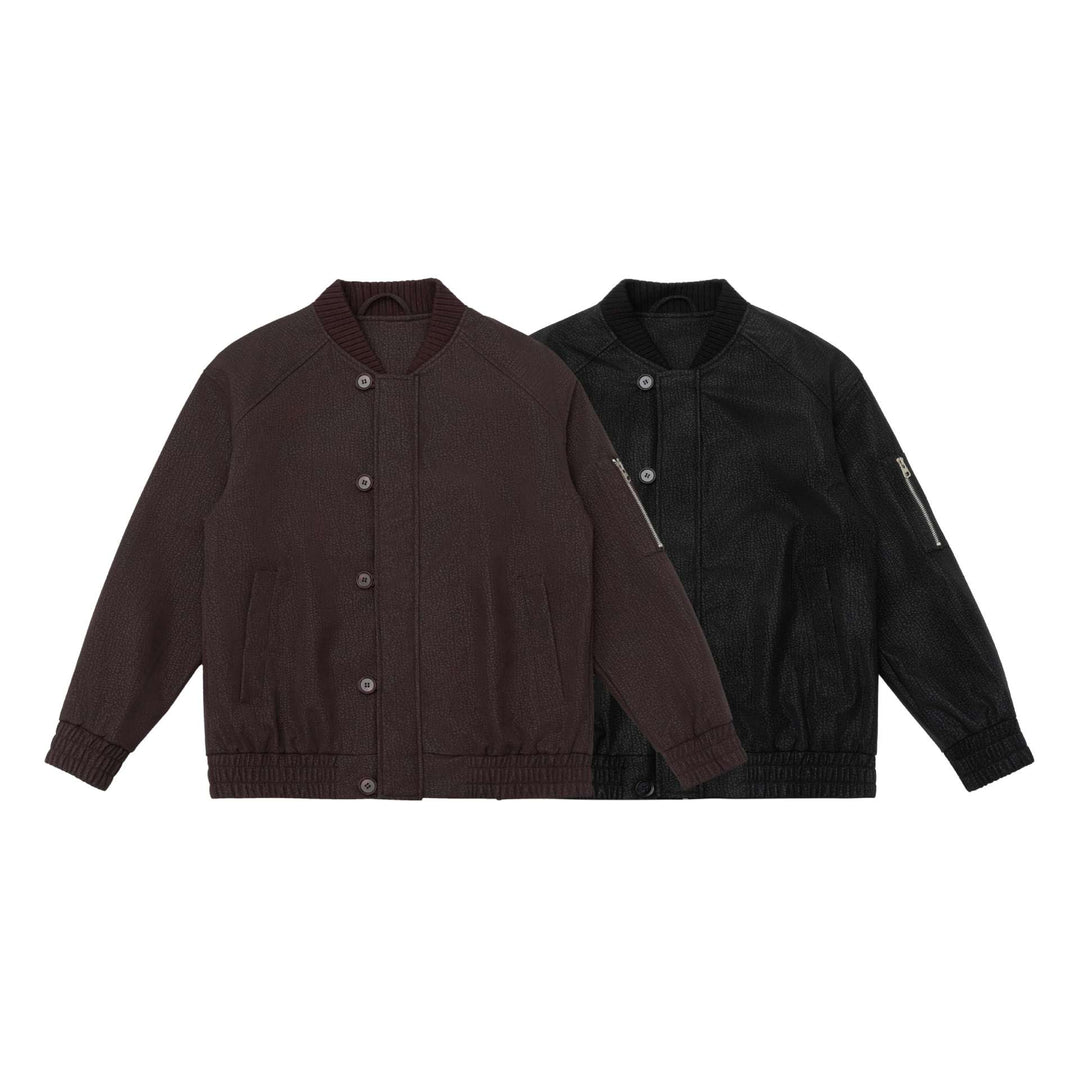 Unisex Kurzblouson im Bomberstil mit strukturierter Wildlederoptik und Rippkragen Shop Nory