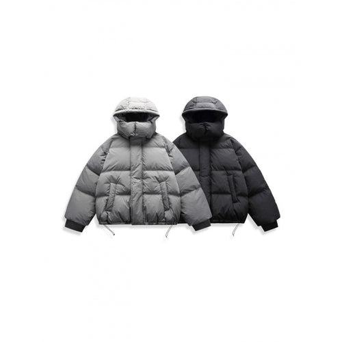 Unisex Kurze Steppjacke mit Kapuze, hohem Stehkragen und verstellbarem Saum Shop Nory