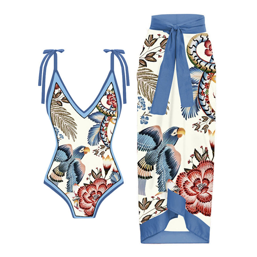 Damen Bademode-Set mit stilvollem Wickelrock Shopnory