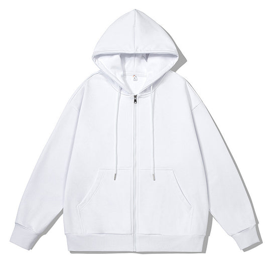 Unisex oversized Kapuzenjacke mit ausladendem Schulterschnitt, durchgehendem Reißverschluss und French-Terry Shop Nory
