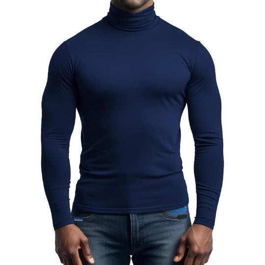 Herren atmungsaktives Rollkragen-T-Shirt aus weichem Jersey