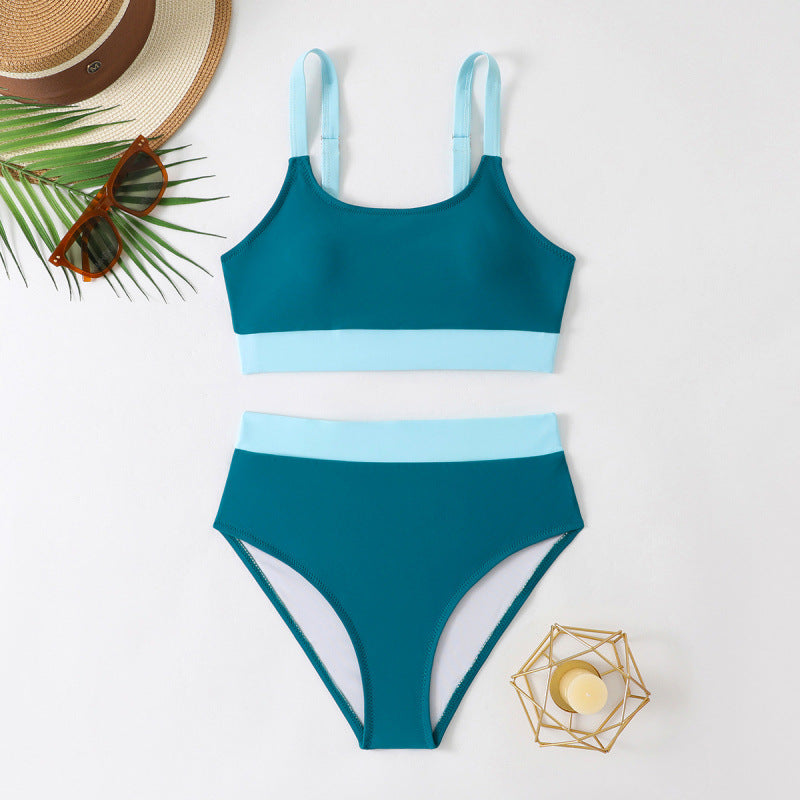 Damen Bikini-Set mit hohem Bund und sportlichem Schnitt