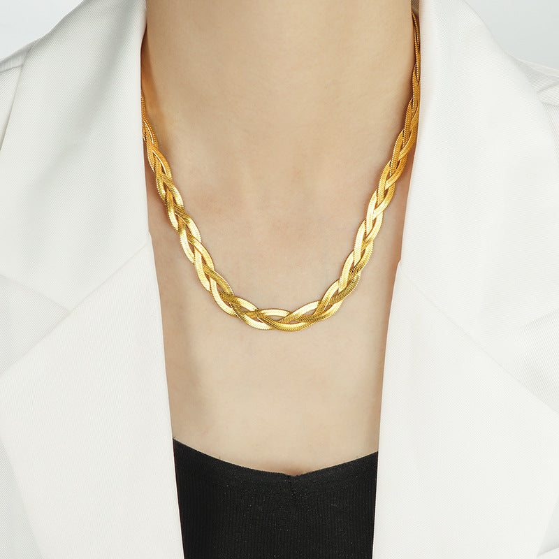 Damen elegante Halskette im geflochtenen Design Shop Nory