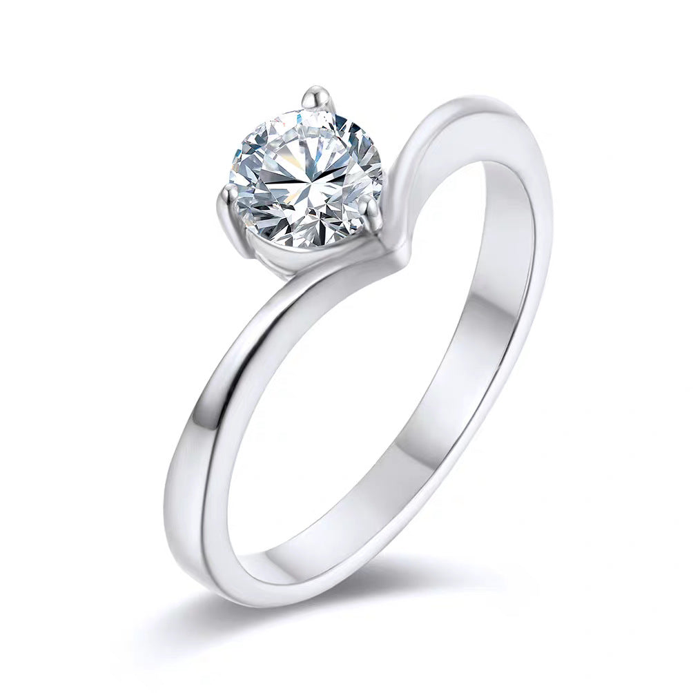 Damen Eleganter Herzförmiger Solitärring Shop Nory