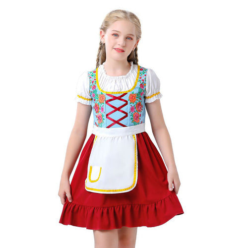 Damen nan traditionelles Dirndlkleid für Kinder mit Schürze und floraler Stickerei Shop Nory