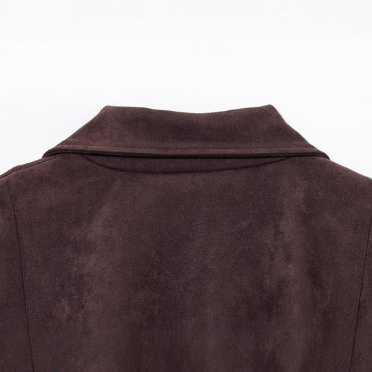 Damen Kurzjacke aus Veloursimitat mit Taillengürtel, kastigem Schnitt und Reißverschlusstaschen Shop Nory