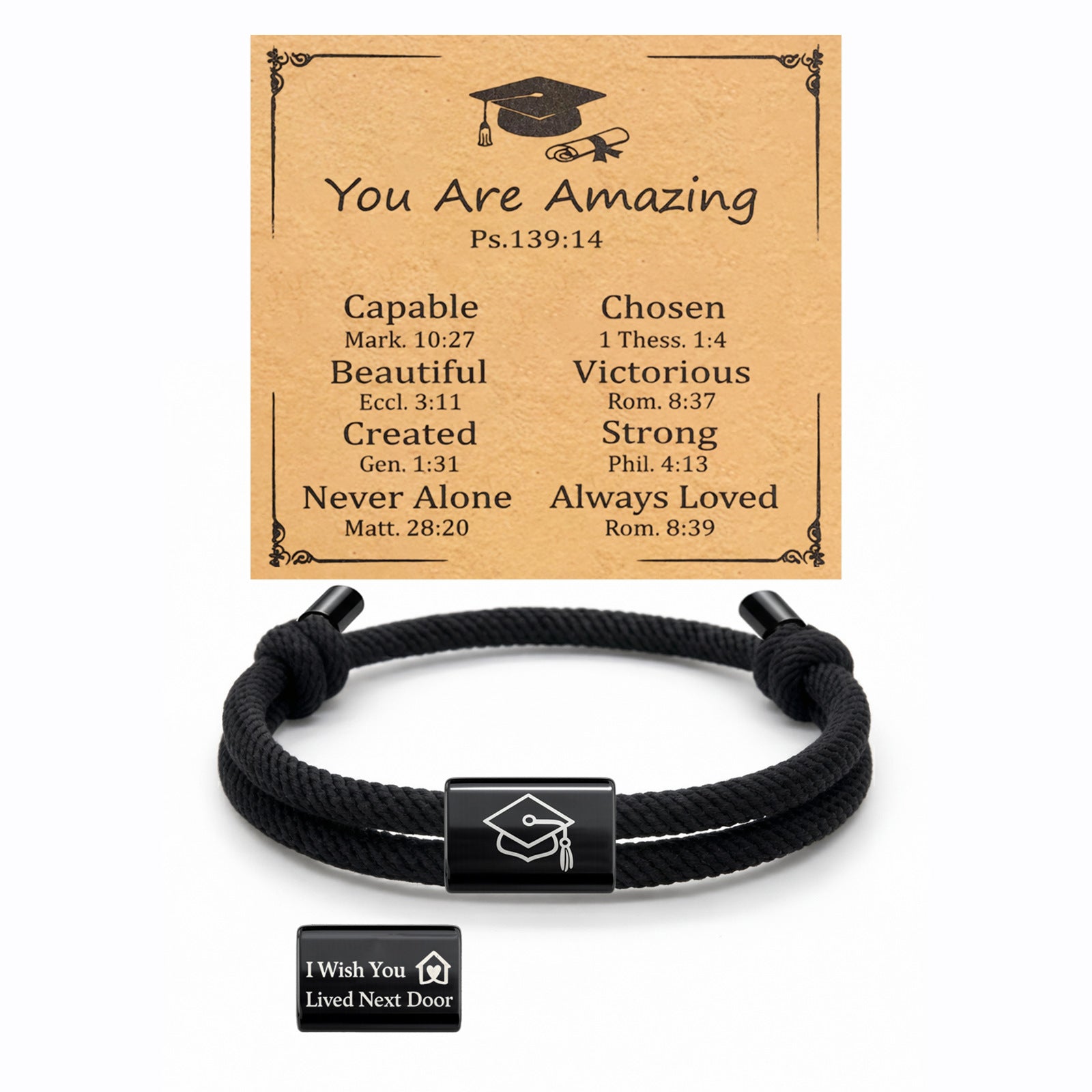 Damen Motivationsarmband mit symbolischen Graduation-Anhängern Shop Nory