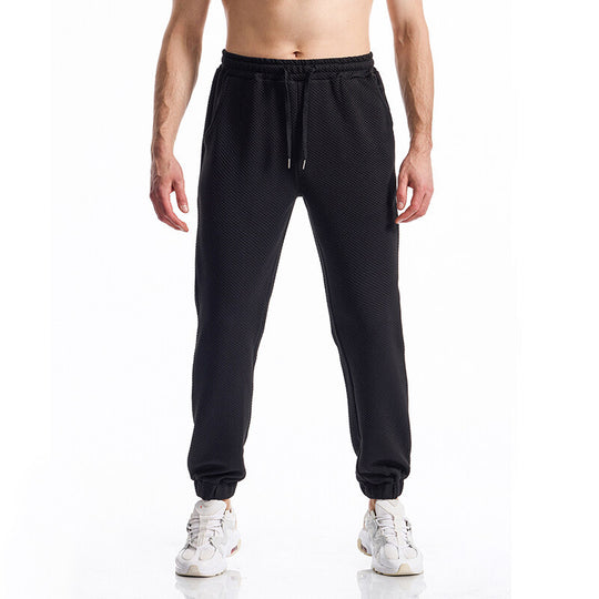 Herren Texturierte Jogginghose mit elastischem Bund, Tunnelzug und gebündeltem Beinabschluss Shop Nory