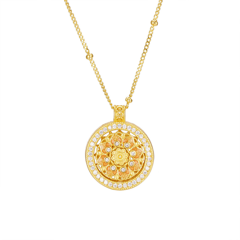 Damen Halskette mit kunstvollem Mandala-Design Shop Nory