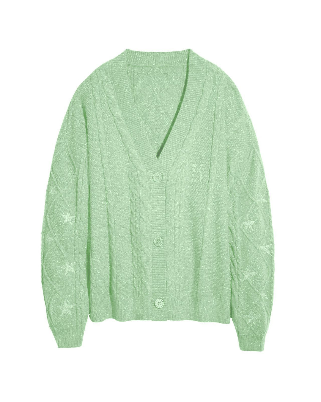 Damen Strickcardigan mit Zopfstrick, Stern‑Stickerei und Glanzfäden Shop Nory