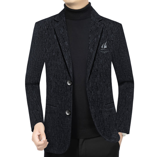 Herren Tailliertes Wollmix-Sakko mit Struktur und Logo-Stickerei Shop Nory