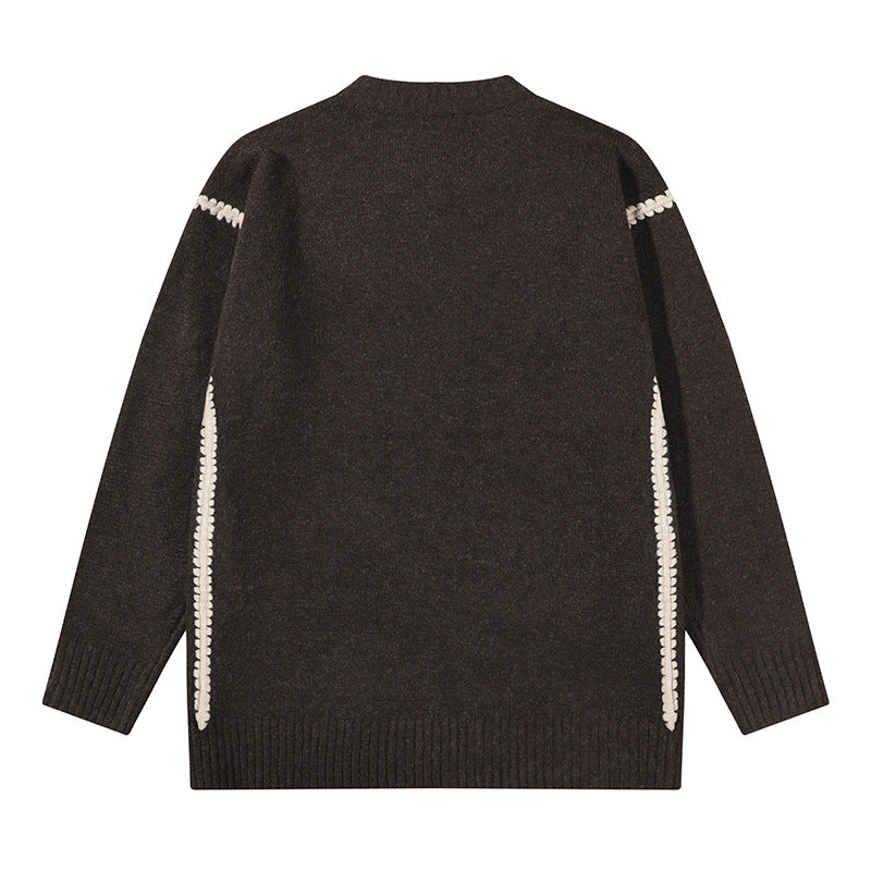 Unisex Oversize Feinstrick-Pullover mit Rundhalsausschnitt und Rippenbündchen Shop Nory