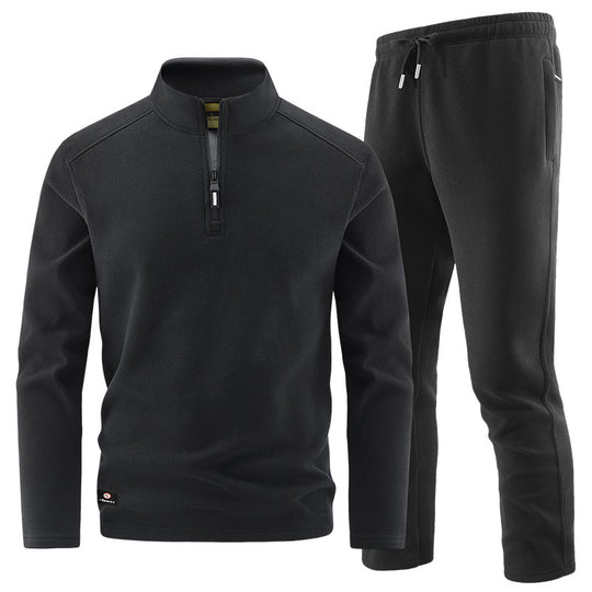 Herren Fleece-Trainingsset mit Stehkragen und Elastikbund Shop Nory