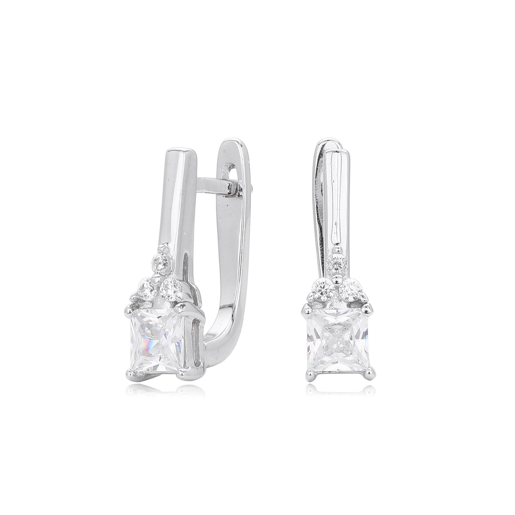 Damen Ohrhänger mit luxuriösen Zirkon-Verzierung aus hochwertigem 925 Sterling Silber Shop Nory