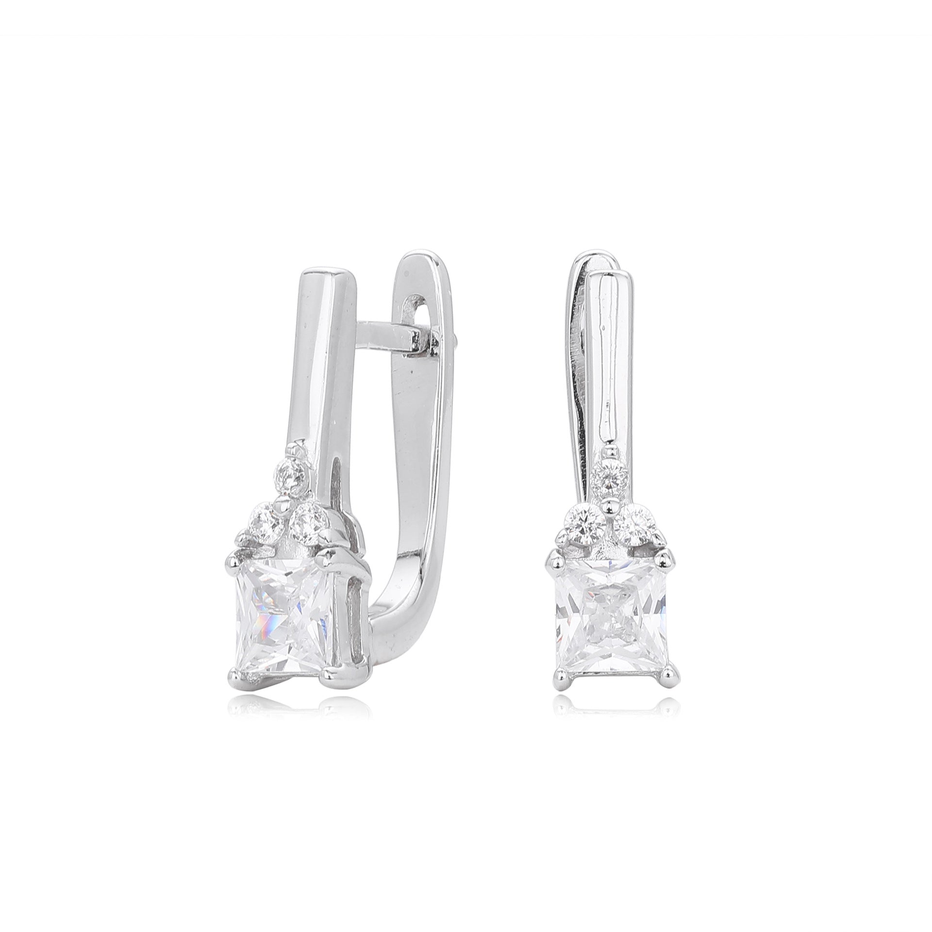 Damen Ohrhänger mit luxuriösen Zirkon-Verzierung aus hochwertigem 925 Sterling Silber Shop Nory
