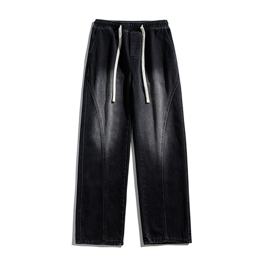 Herren Weitgeschnittene Jeanshose mit elastischem Bund und modernem Design