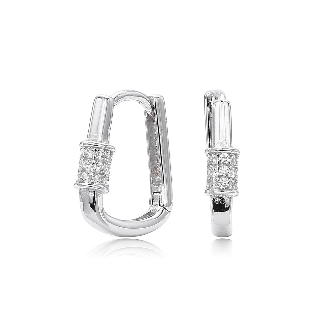 Damen Ohrhänger im modernen Design mit funkelnden 5A Zirkonen aus hochwertigem 925 Sterling Silber Shop Nory