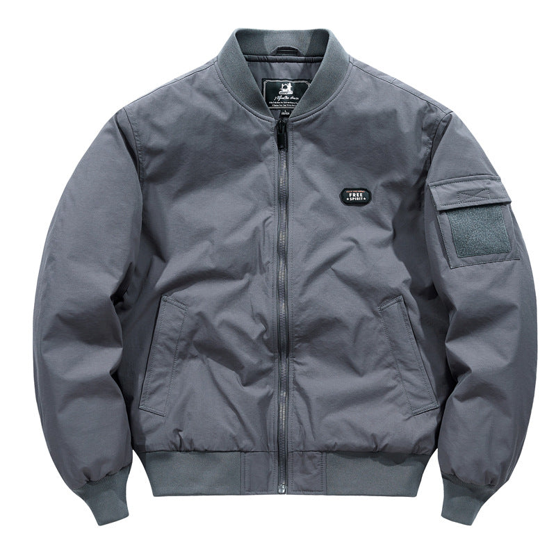 Herren Utility-Bomberjacke im Pilotenstil mit Ärmeltasche und Rippbündchen Shop Nory