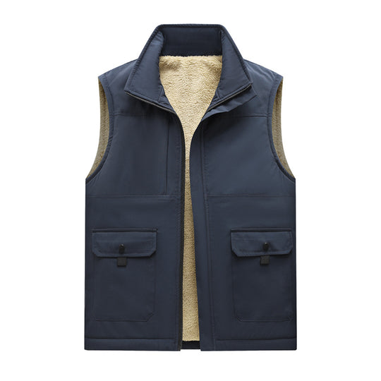 Herren Gefütterte Outdoor‑Utilityweste mit Teddy‑Inlay und Frontklappentaschen Shop Nory