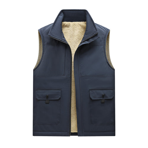 Herren Gefütterte Outdoor‑Utilityweste mit Teddy‑Inlay und Frontklappentaschen Shop Nory