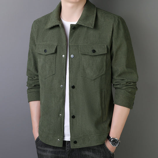 Herren Cordjacke im Truckerstil mit Druckknopfleiste Shop Nory