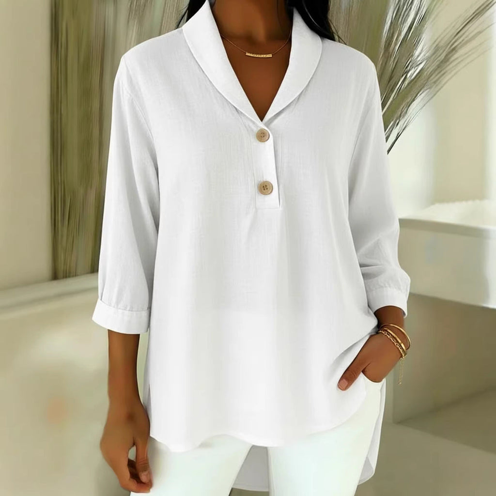 Damen Elegantes Hemd mit modernem Kragen und Knopfdetails