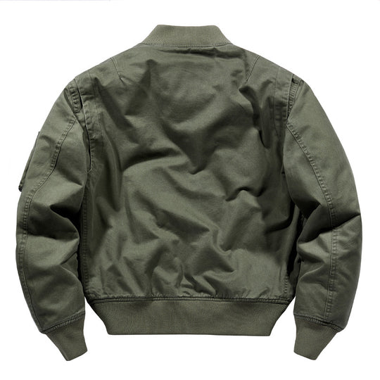 Herren Kurzgeschnittene Canvas-Bomberjacke im Utility‑Field‑Stil mit Taschenorganizer Shop Nory