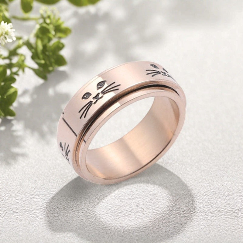 Herren Ring mit kunstvollem Katzenmotiv und hochwertiger Edelstahloberfläche Shop Nory