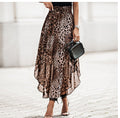 Damen Luftiger Maxirock mit asymmetrischem Saum im Leopardenmuster