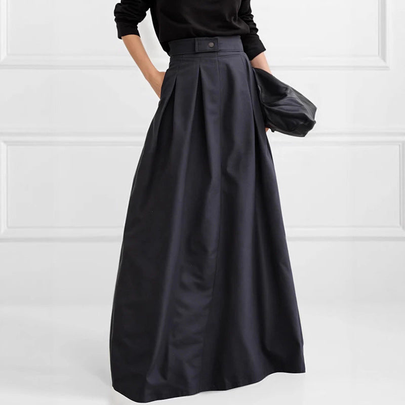 Damen Maxirock mit eleganter Faltenlegung und seitlichen Taschen