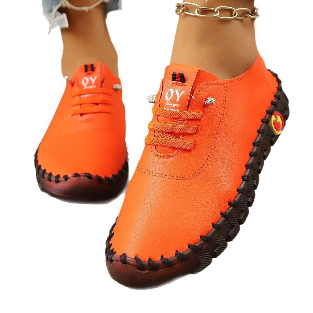 Damen Atmungsaktive und bequeme Freizeitschuhe mit elastischen Schnürsenkeln Shopnory