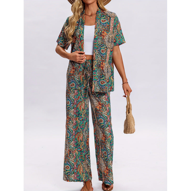 Damen Kurzarm-Overall mit Rüschendetails und Bindegürtel