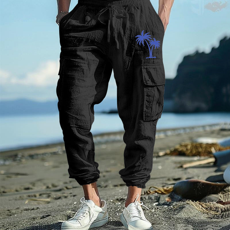 Herren Cargohose mit seitlichen Taschen und verstellbarem Bund