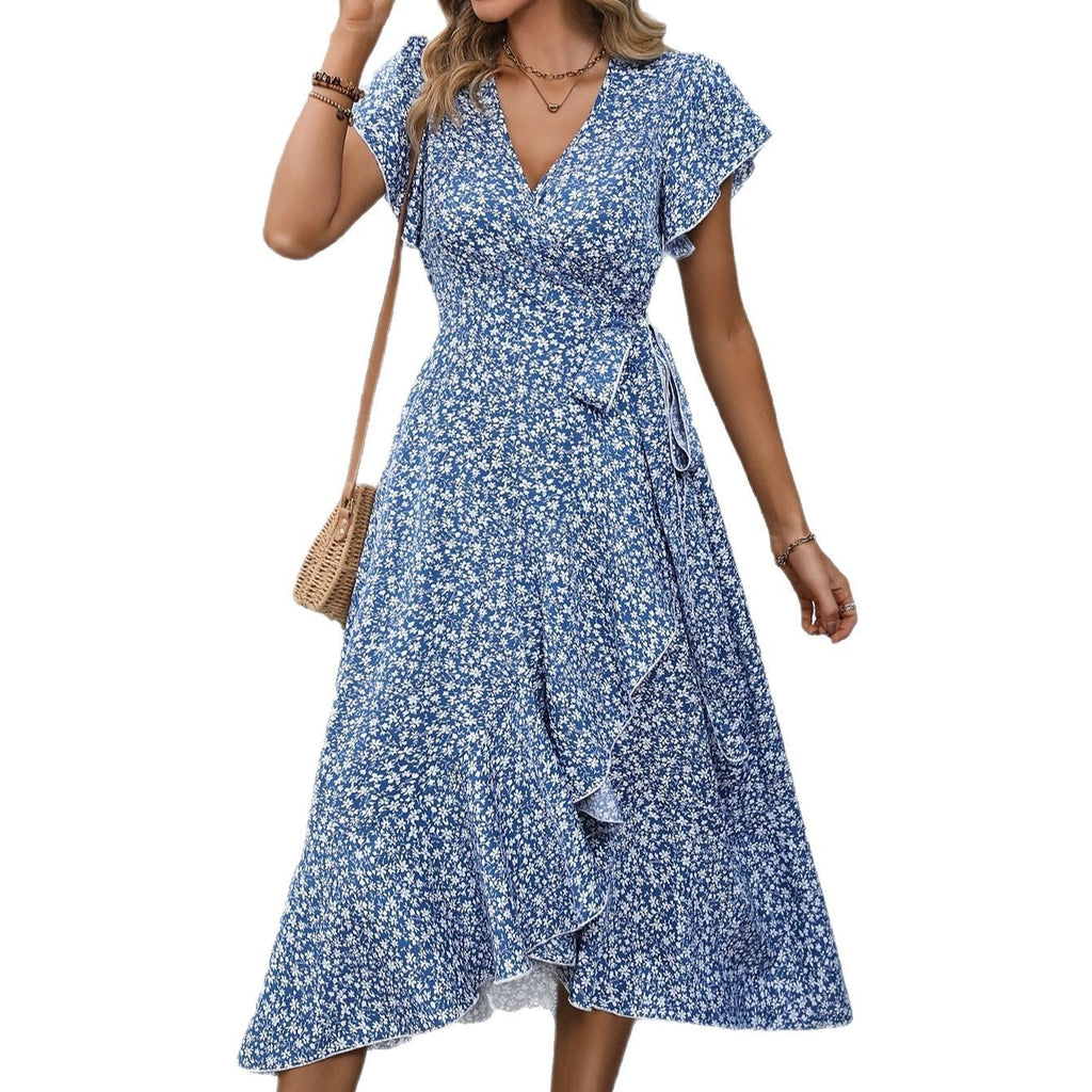 Damen Wickelkleid mit floralem Muster