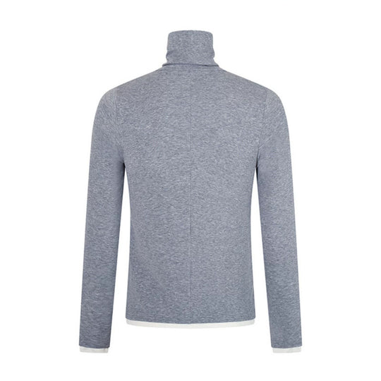 Herren Slim-Fit Rollkragen-Feinstrickshirt mit Melange-Jersey und Stretch Shop Nory