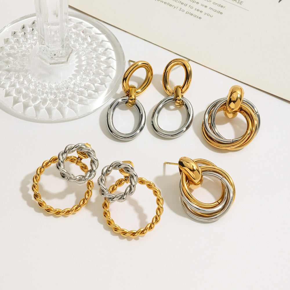 Damen Ohrhänger mit elegantem, kombinierbarem Design und hypoallergenem Edelstahl Shop Nory